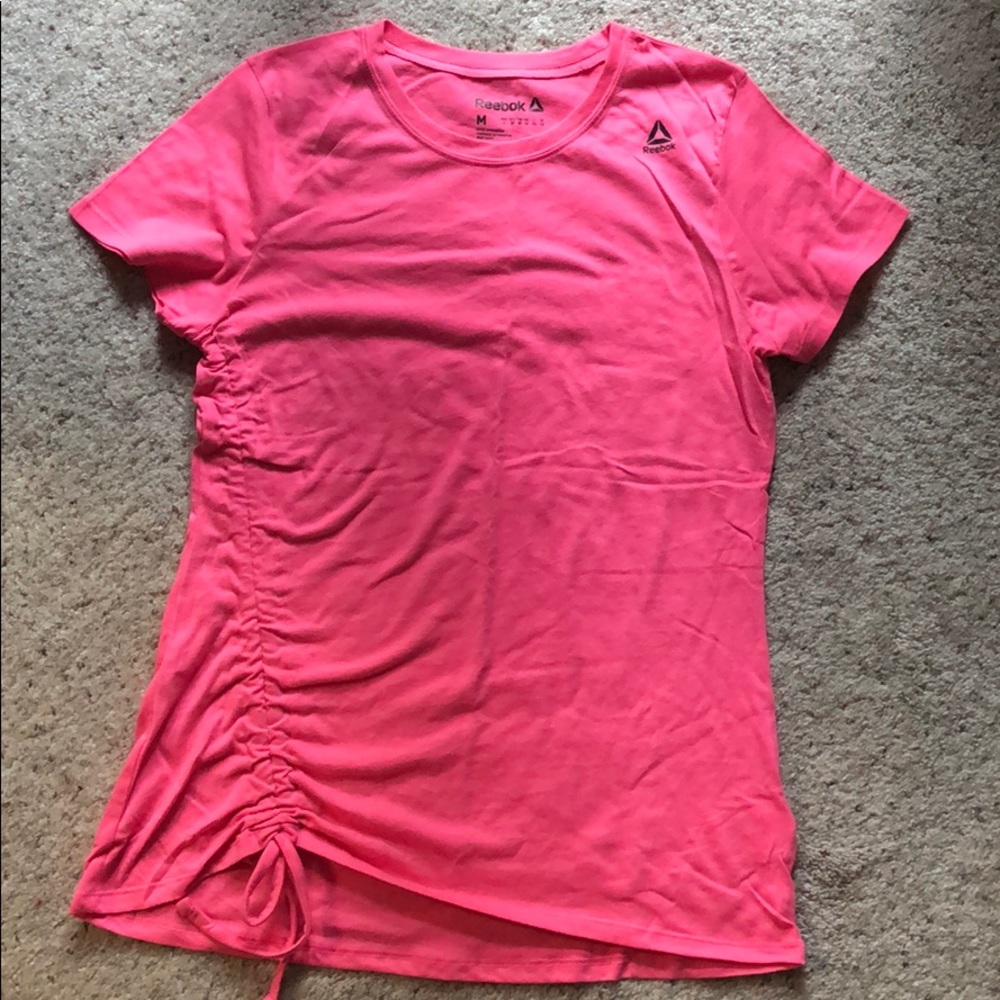 Reebok, Hot pink, asymmetrical rouged tee